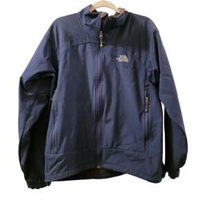 The North Face Apex Fleece Jacket Water Resistant Navy Blue Size L Windbreaker